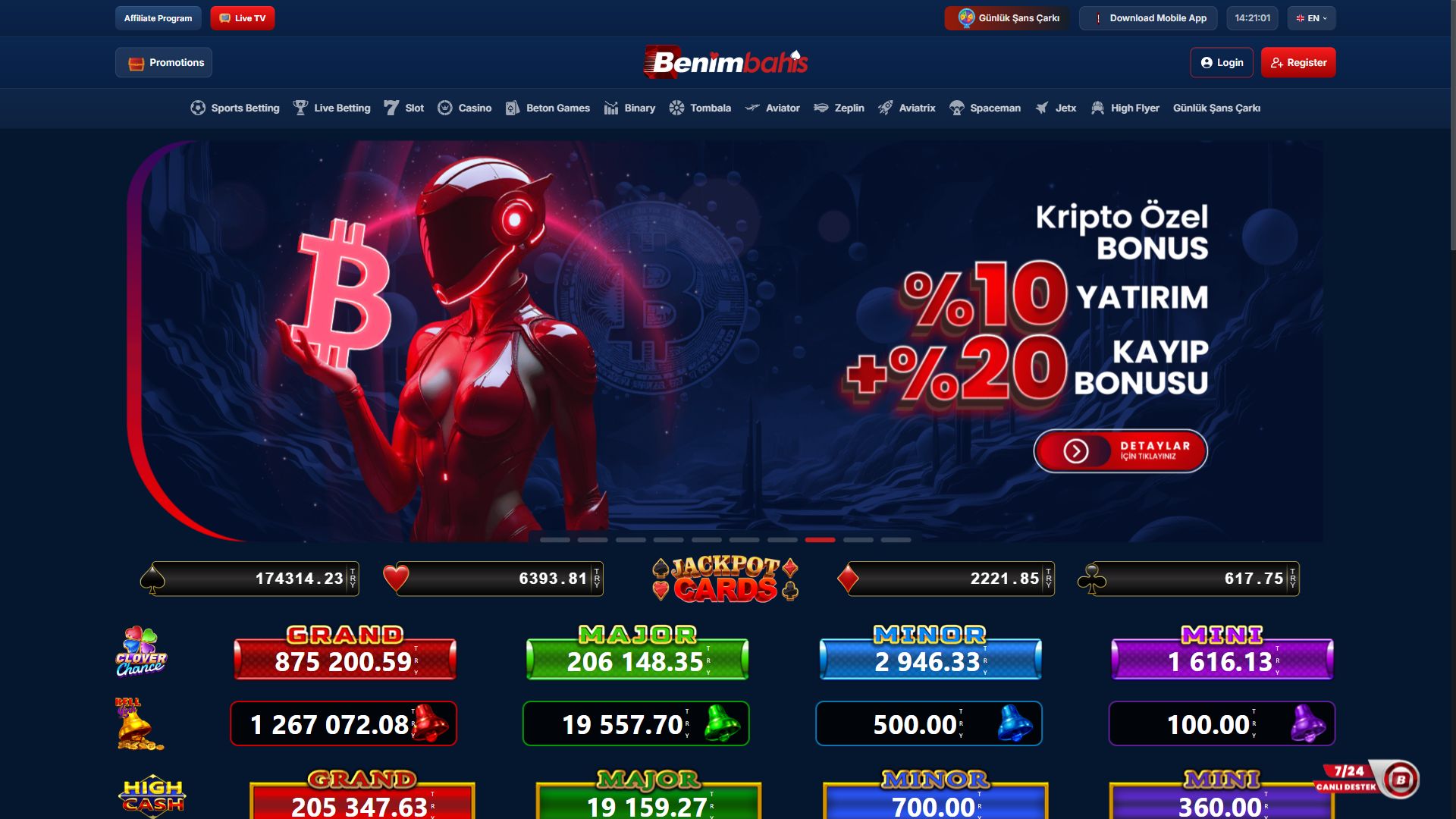 Benimbahis — Homepage (Desktop)