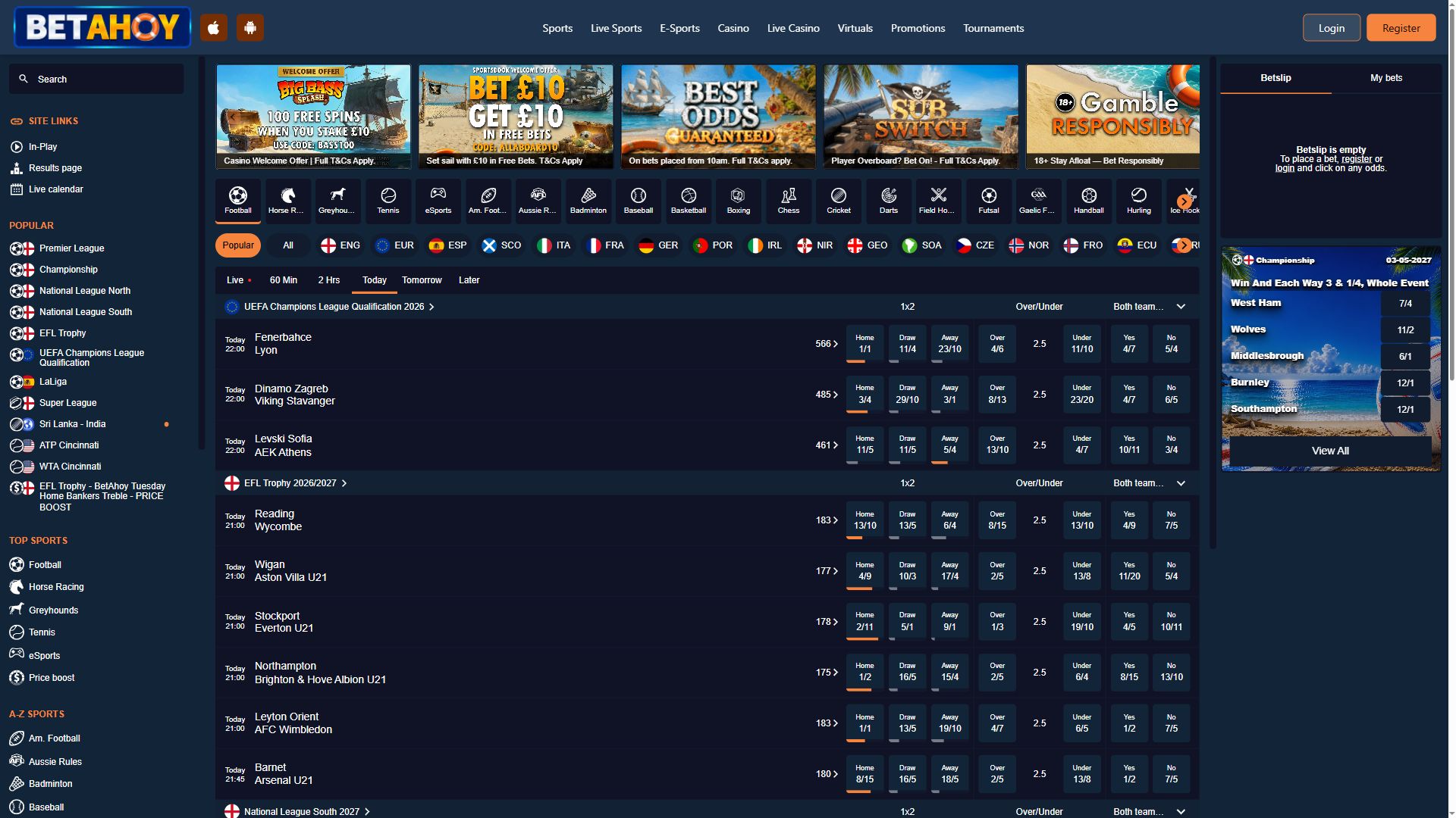 Betahoy — Homepage (Desktop)
