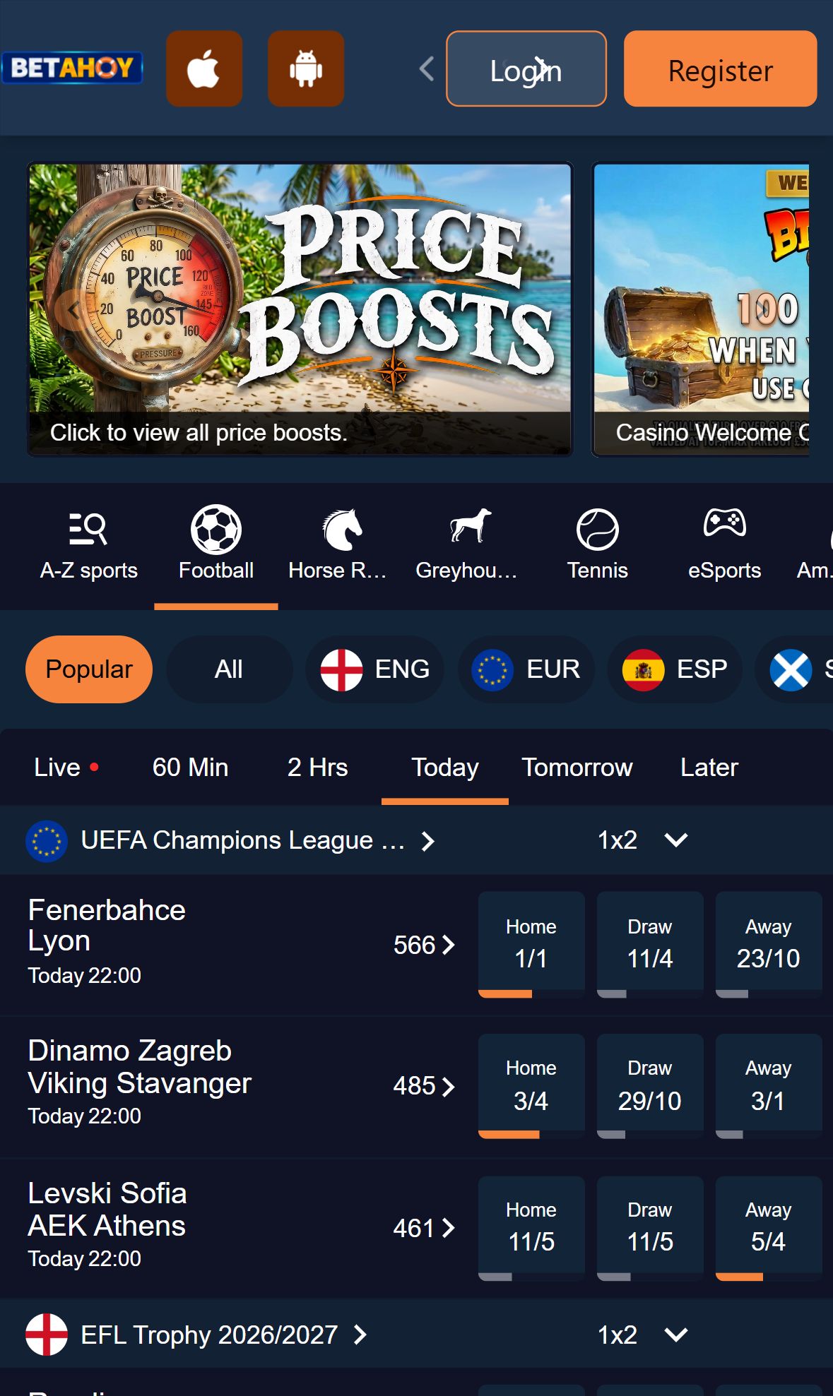 Betahoy — Homepage (Mobile)