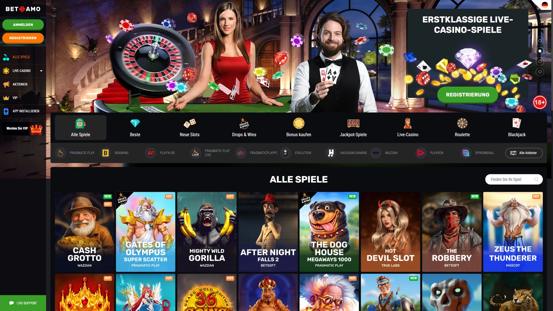Betamo — Lobby (Desktop)