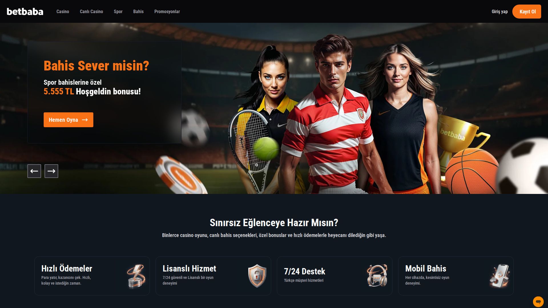 Betbaba — Homepage (Desktop)