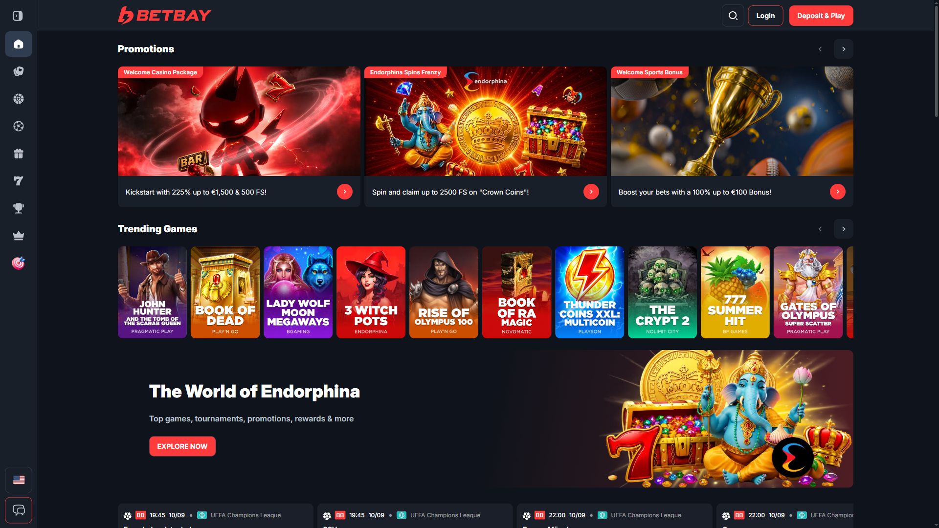 Betbay — Homepage (Desktop)