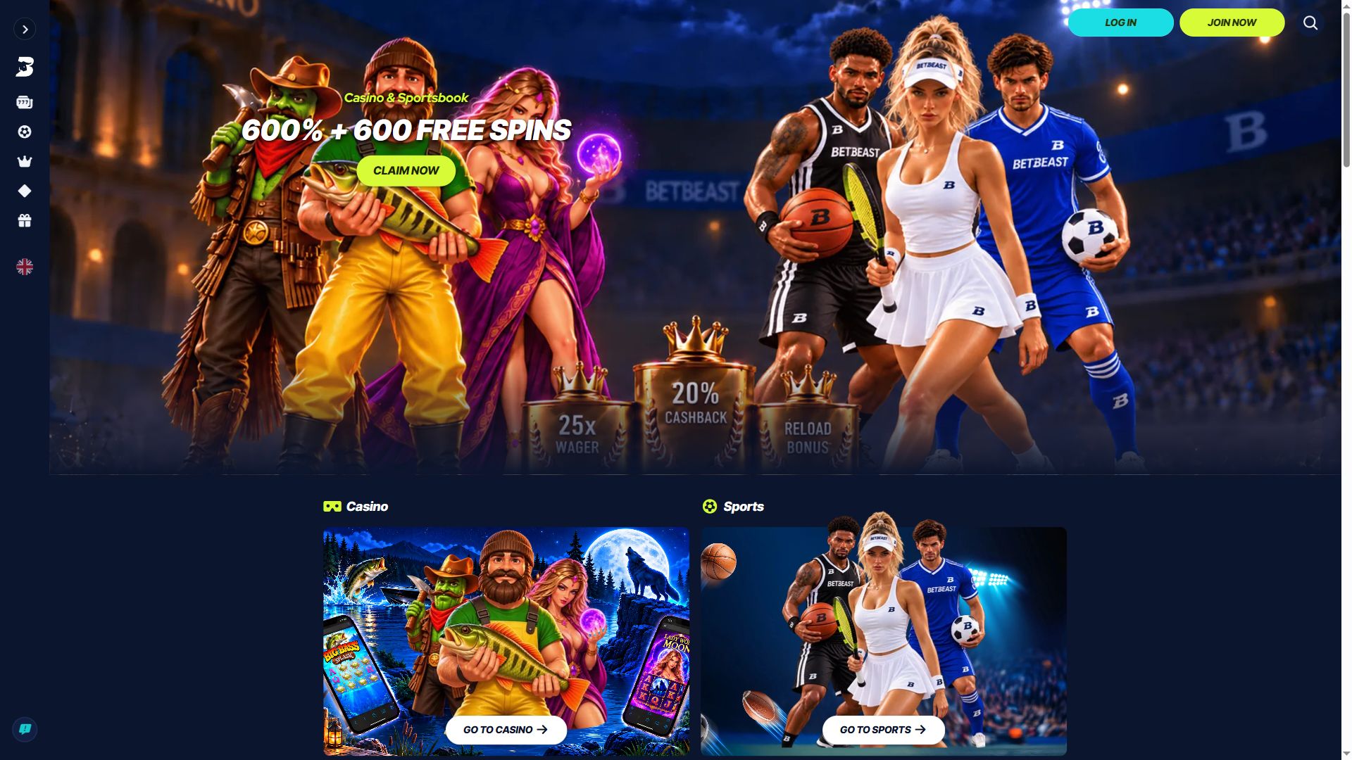 BetBeast — Homepage (Desktop)