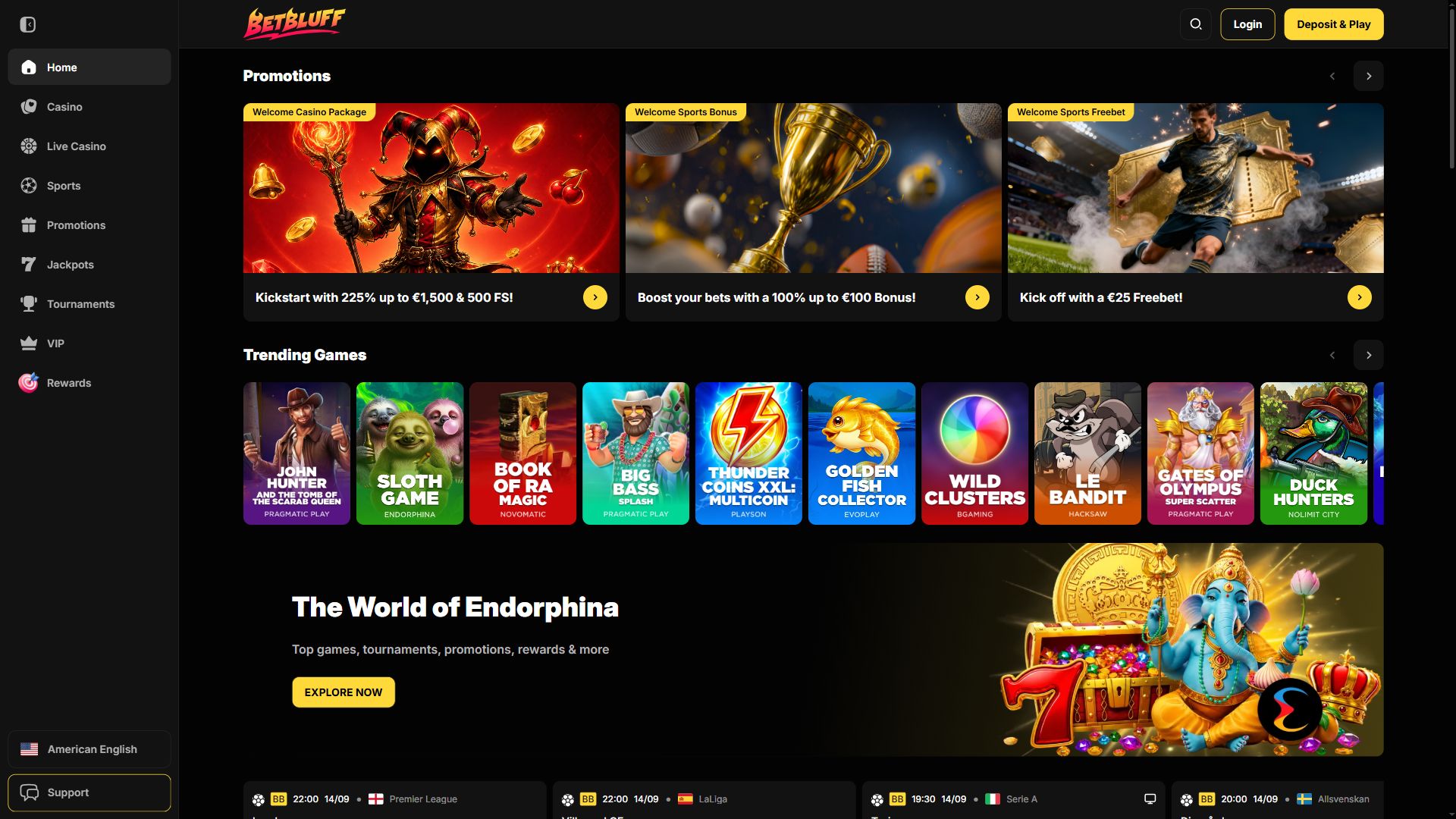 Betbluff — Homepage (Desktop)