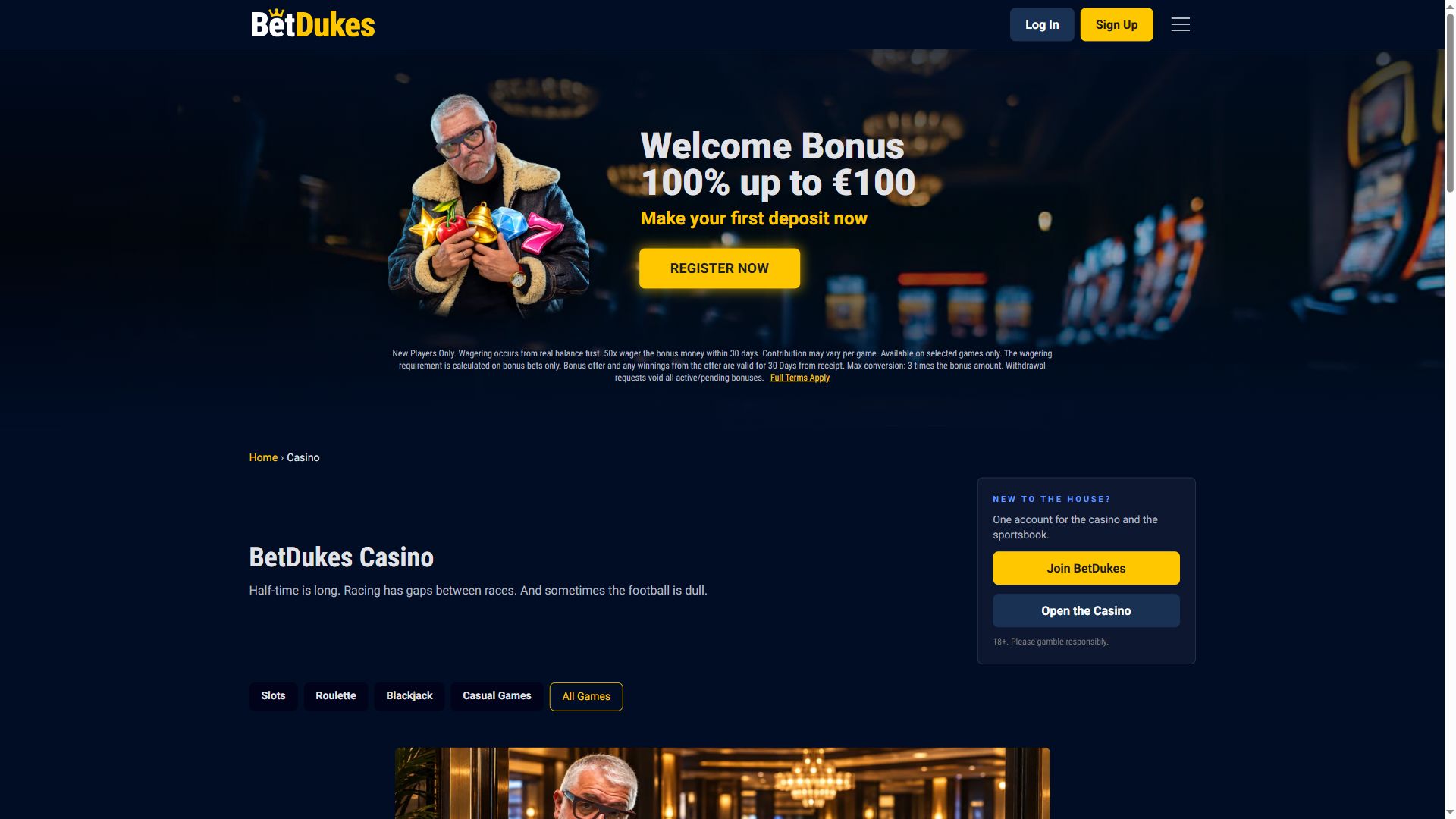 BetDukes — Lobby (Desktop)