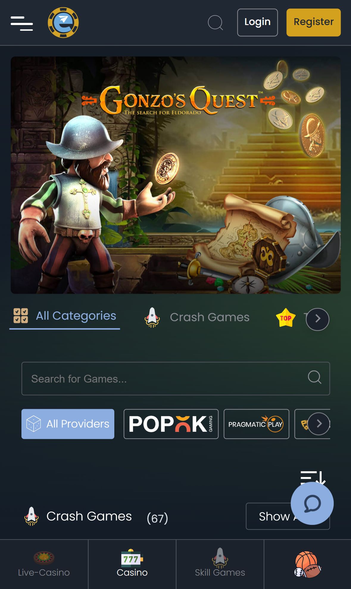 Betegram — Lobby (Mobile)
