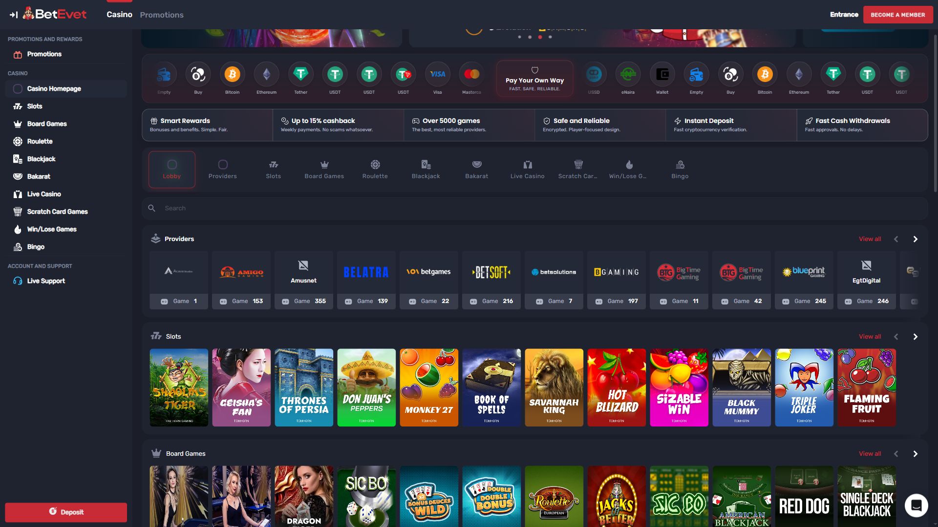 Betevet — Homepage (Desktop)