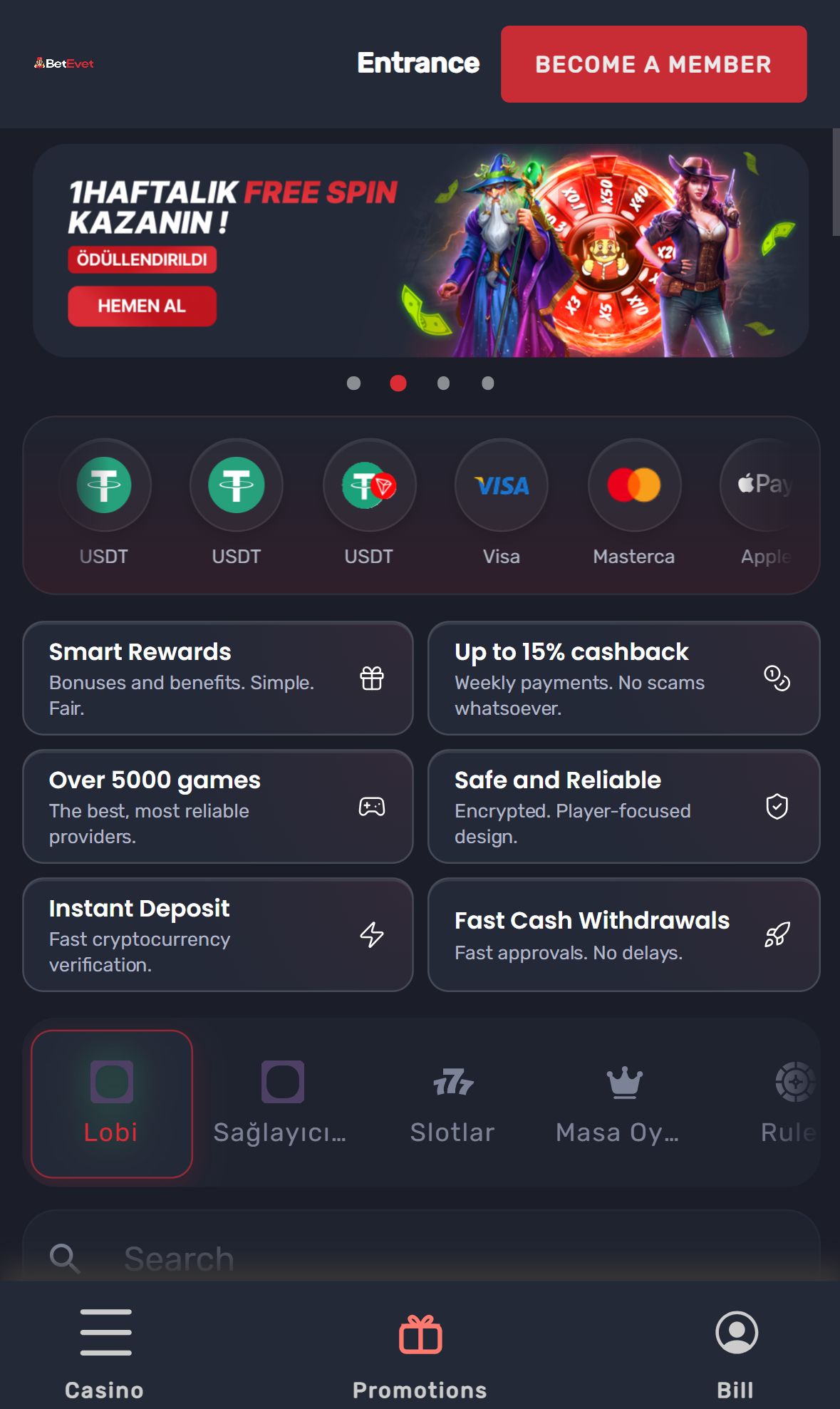 Betevet — Homepage (Mobile)