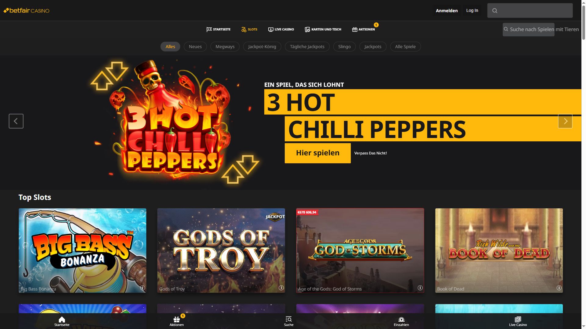Betfair — Lobby (Desktop)
