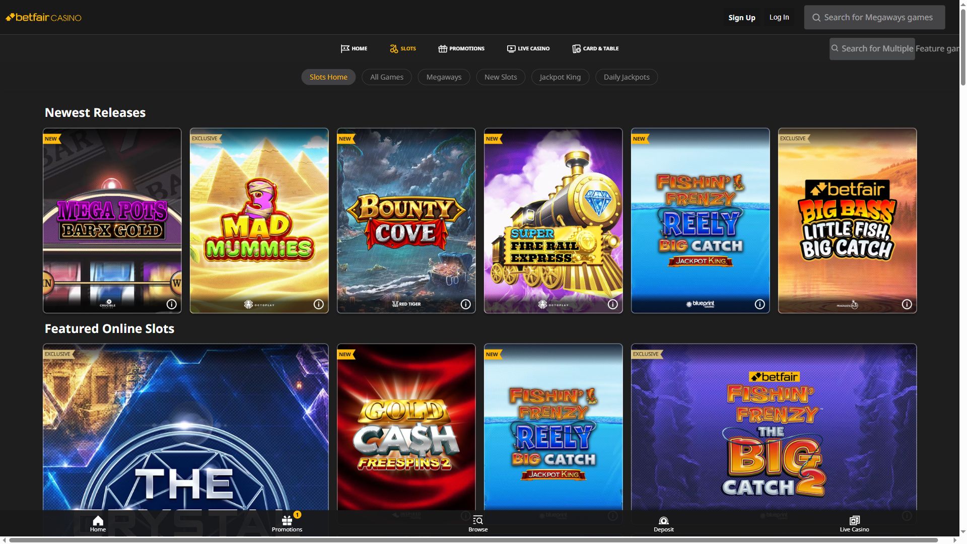 Betfair — Lobby (Desktop)