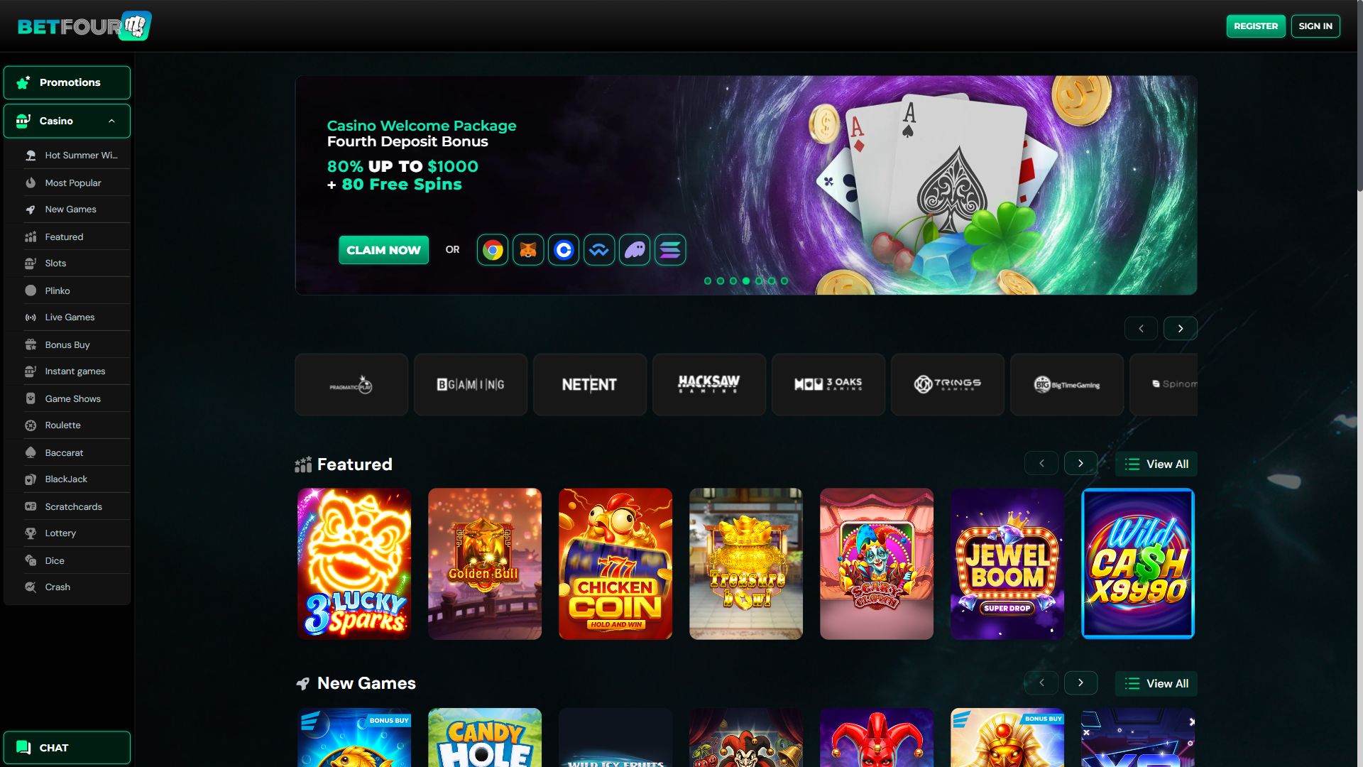 BetFourU — Homepage (Desktop)