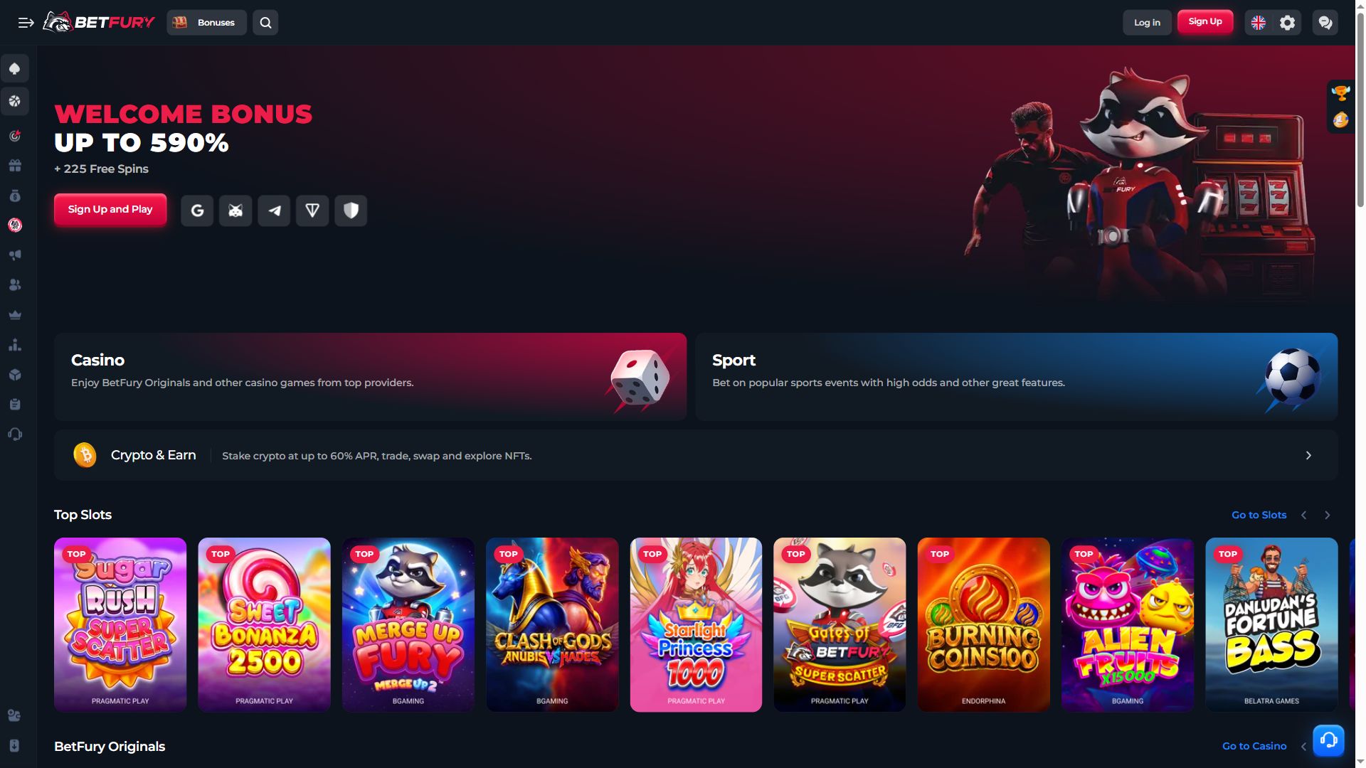 Betfury — Homepage (Desktop)
