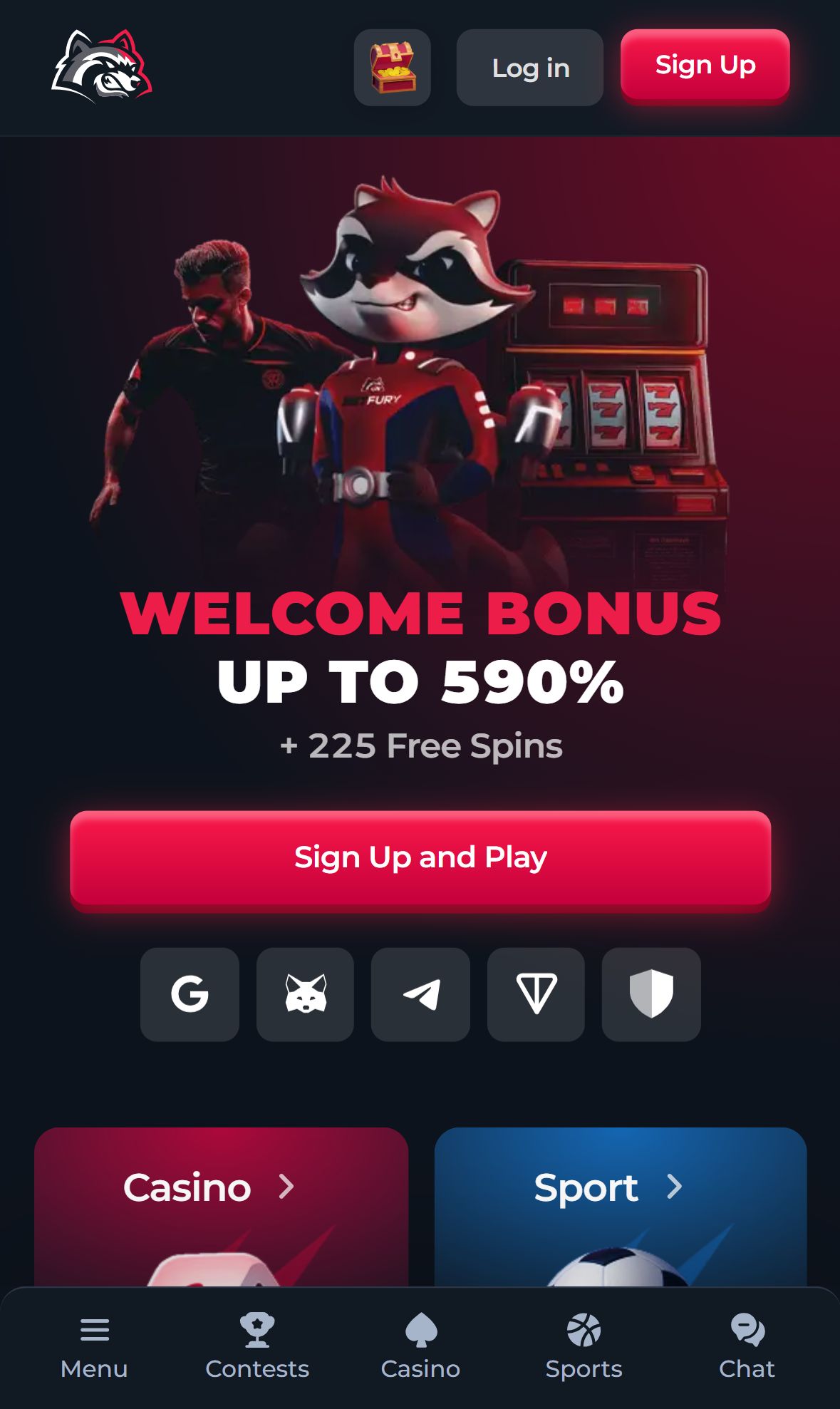 Betfury — Homepage (Mobile)