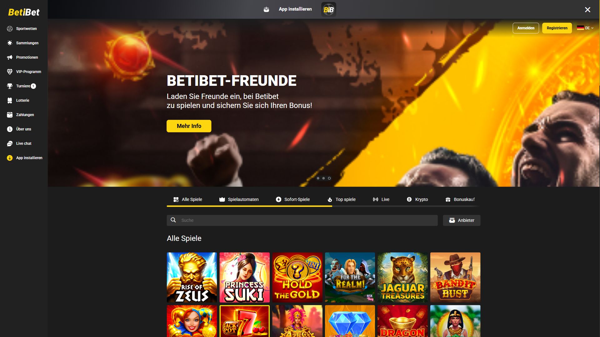 BETiBET — Lobby (Desktop)