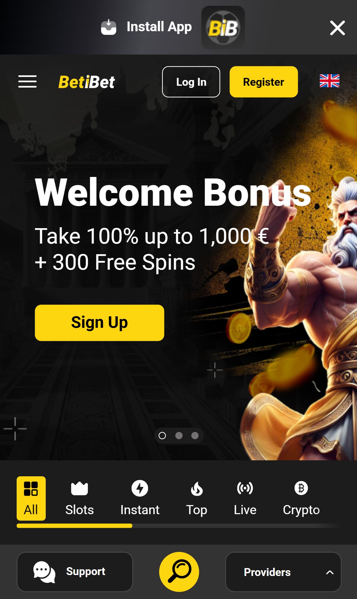 BETiBET — Lobby (Mobile)