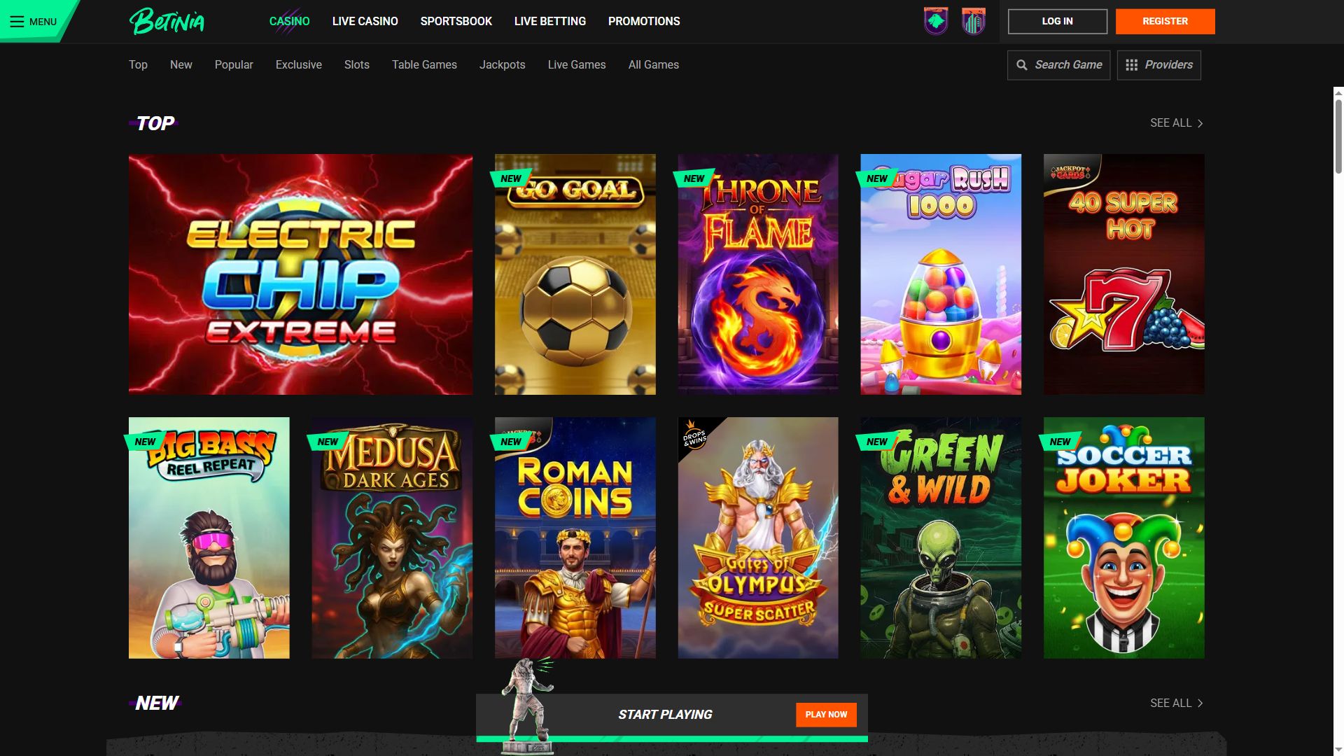 Betinia — Lobby (Desktop)