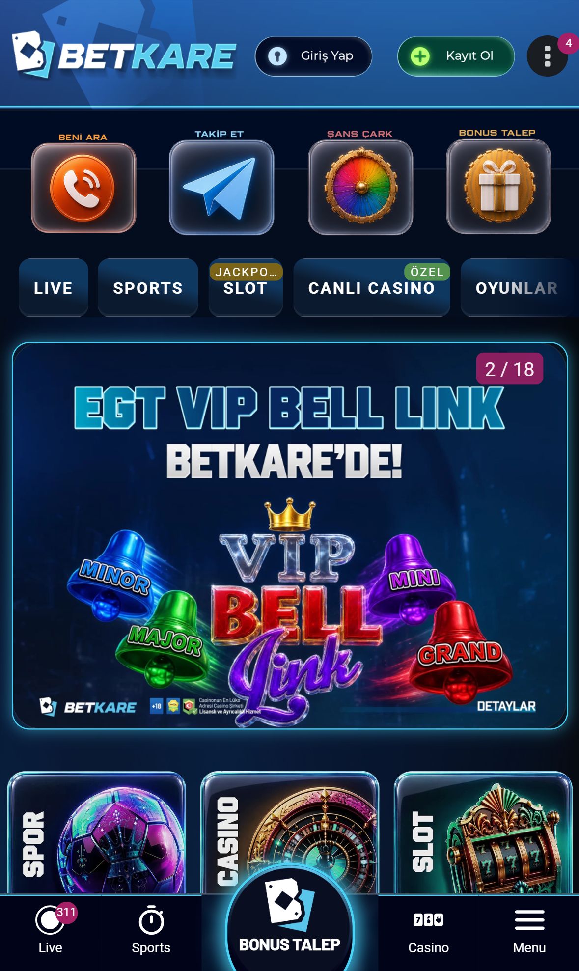 Betkare — Homepage (Mobile)