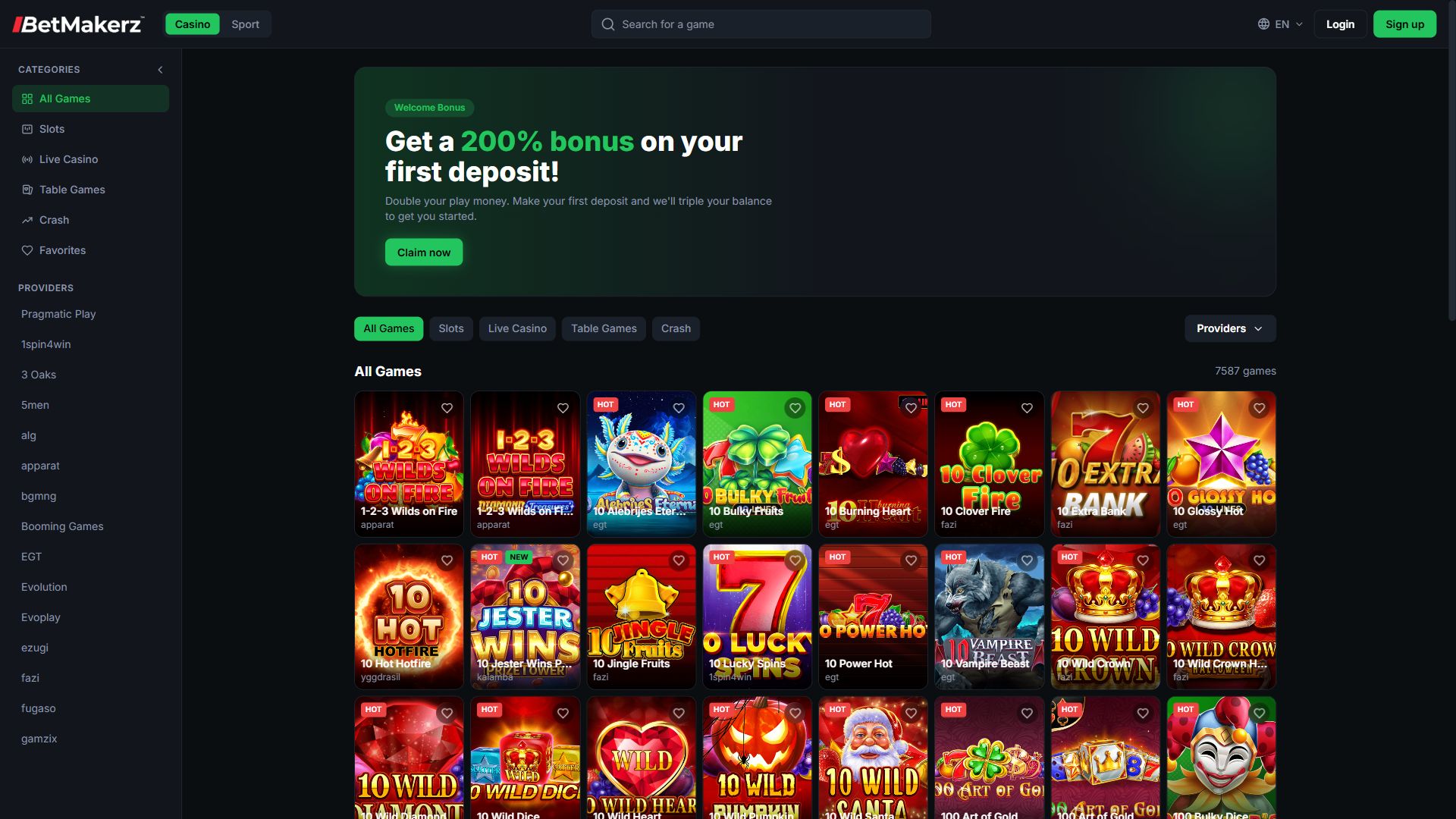 Betmakerz — Homepage (Desktop)
