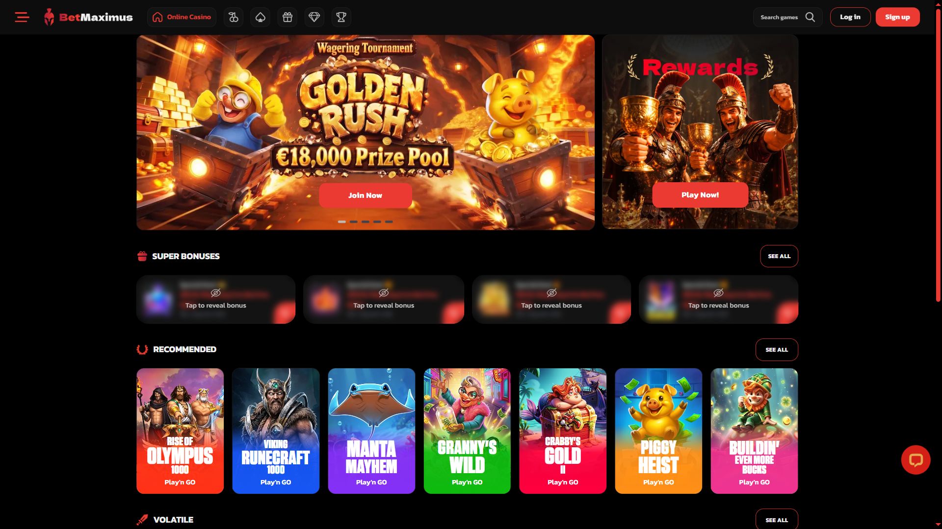 Betmaximus — Homepage (Desktop)