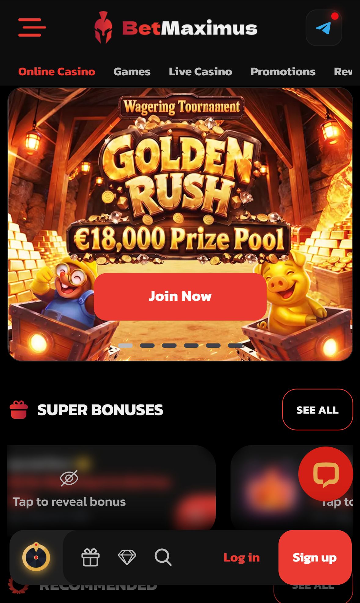 Betmaximus — Homepage (Mobile)