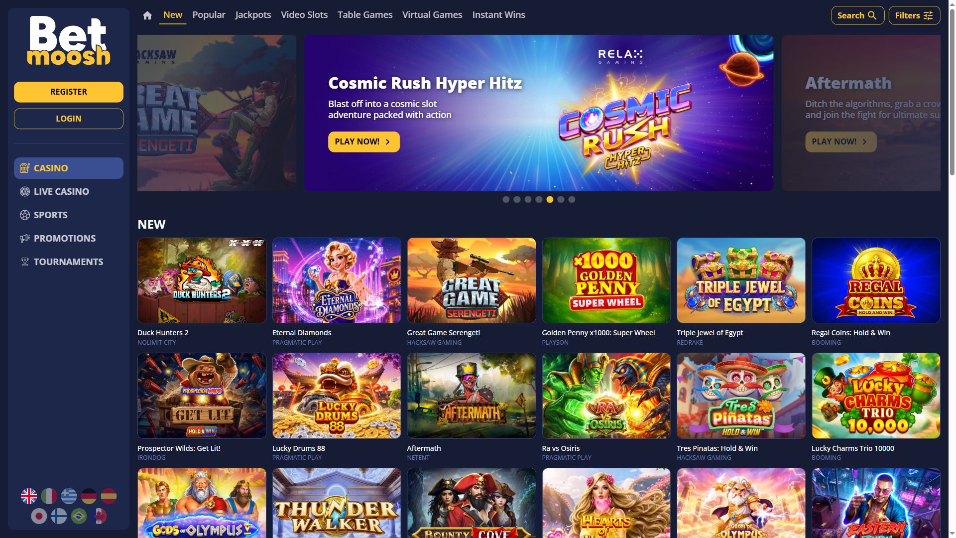 Betmoosh — Lobby (Desktop)