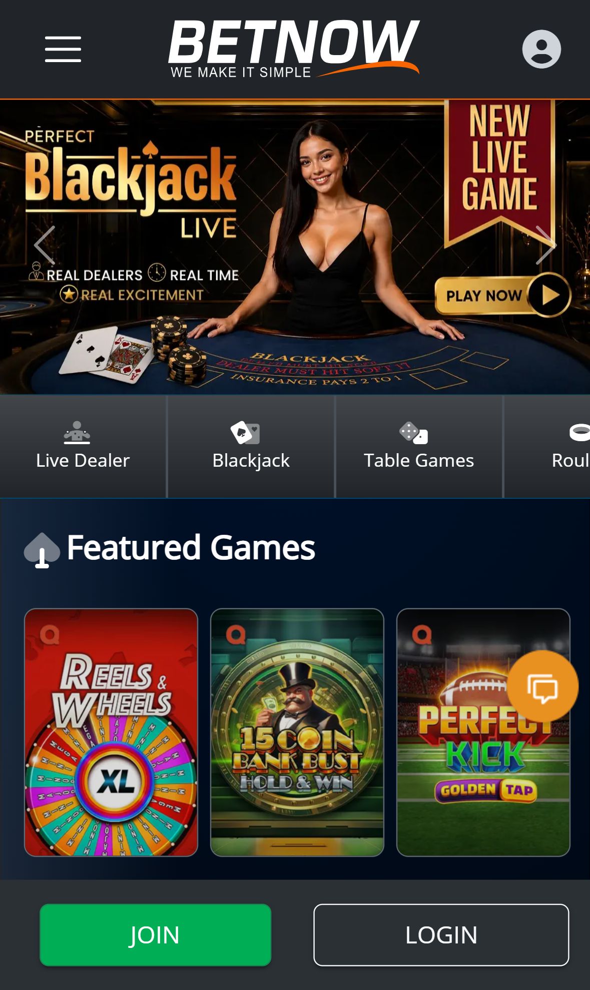 BetNow — Lobby (Mobile)