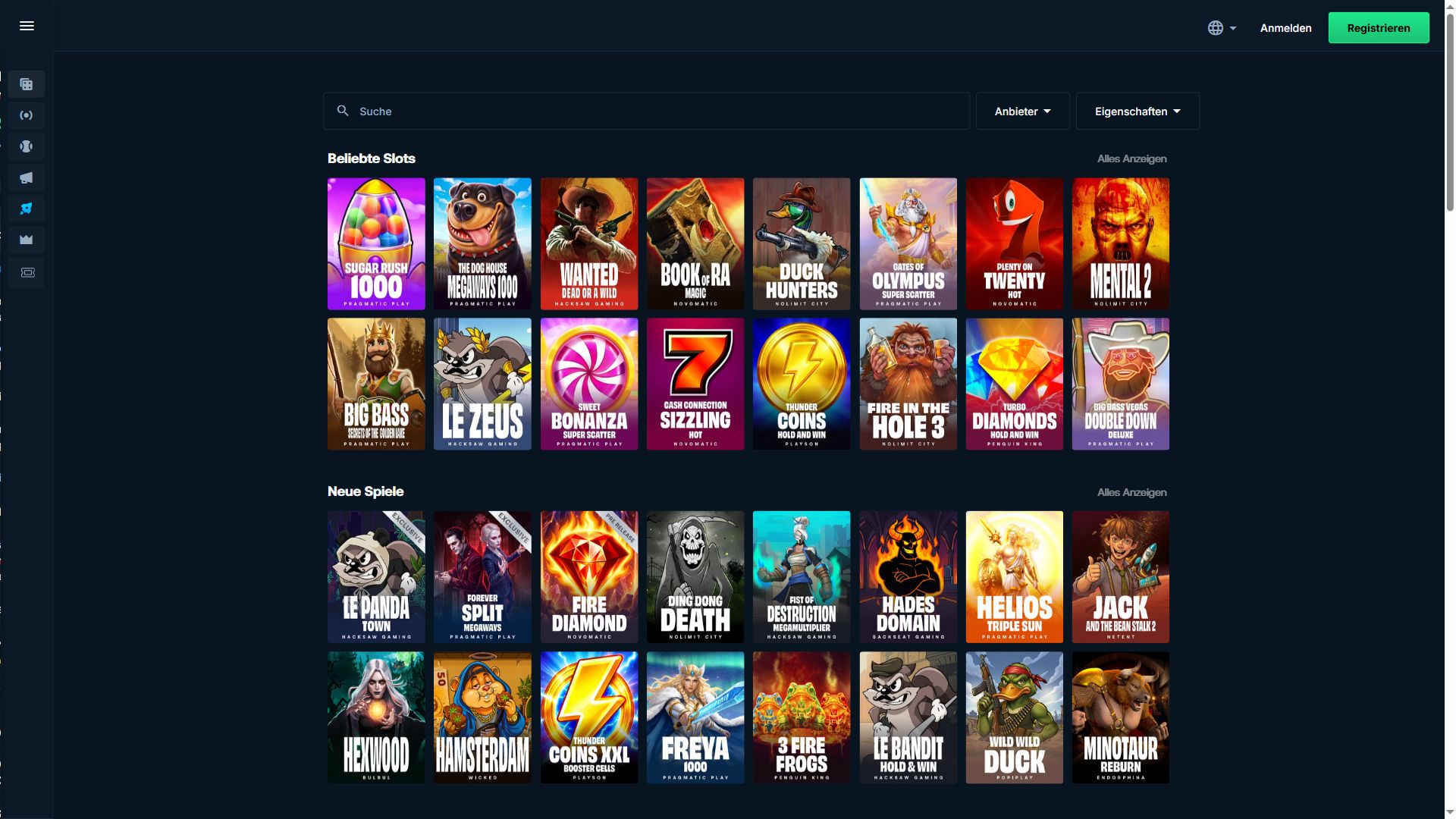 Betpanda — Lobby (Desktop)