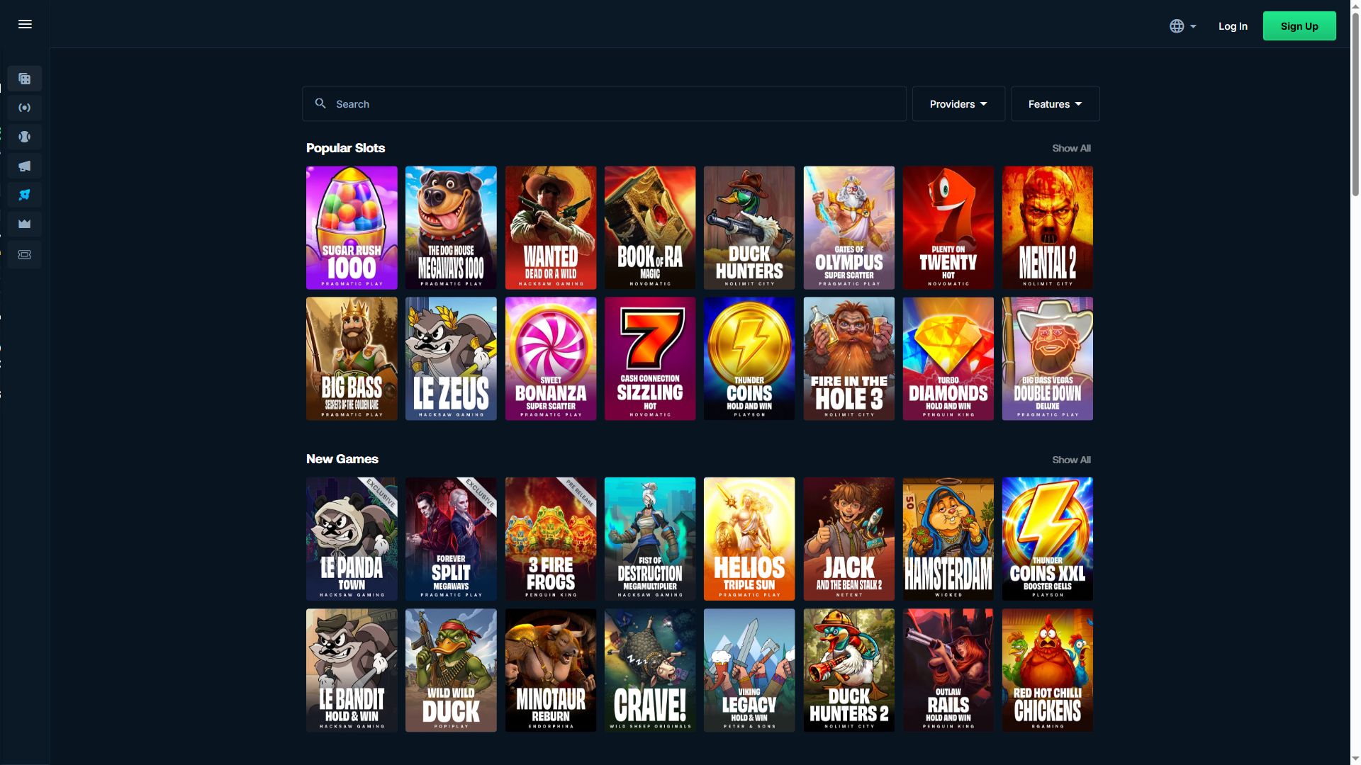 Betpanda — Lobby (Desktop)