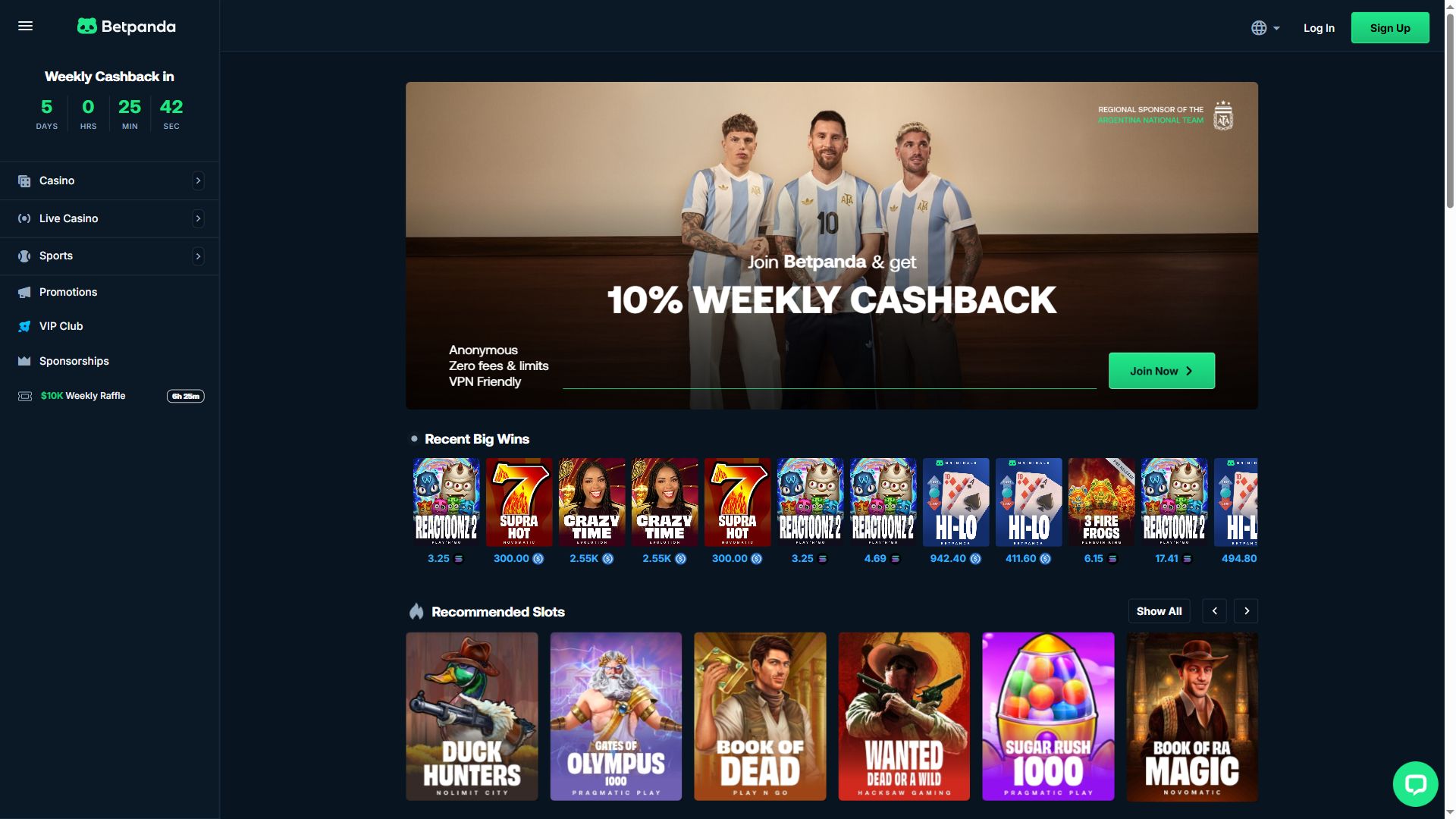 Betpanda — Homepage (Desktop)