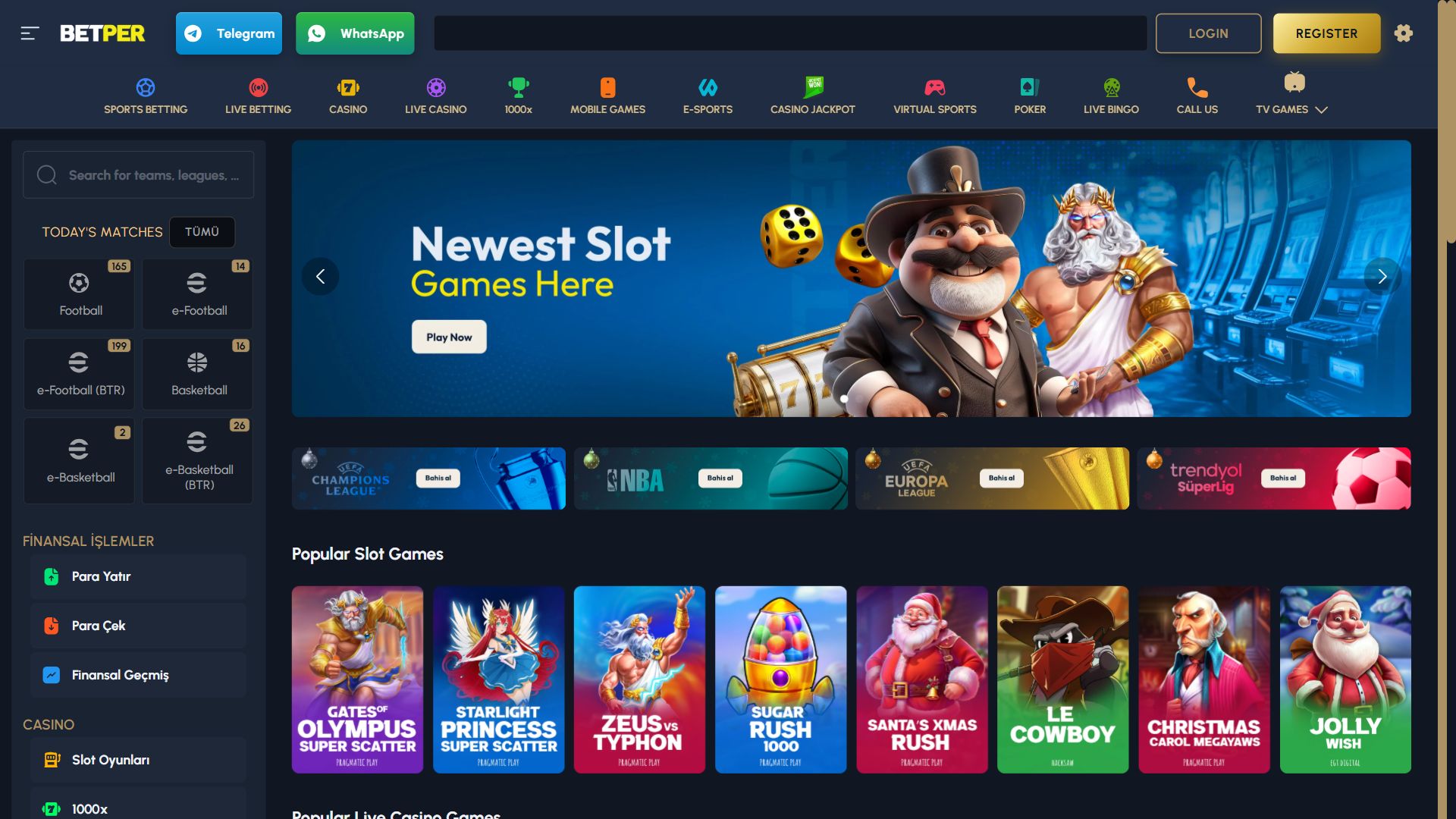 Betper — Homepage (Desktop)