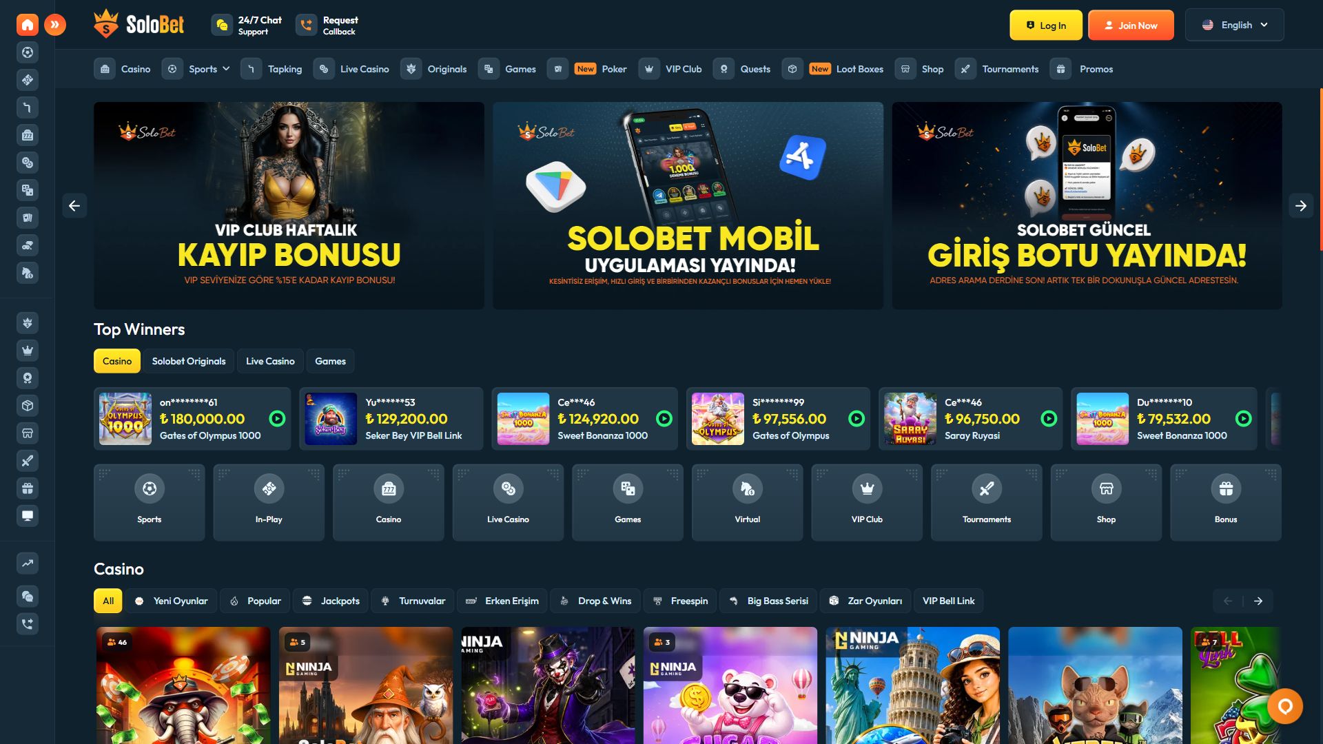 Solobet — Homepage (Desktop)