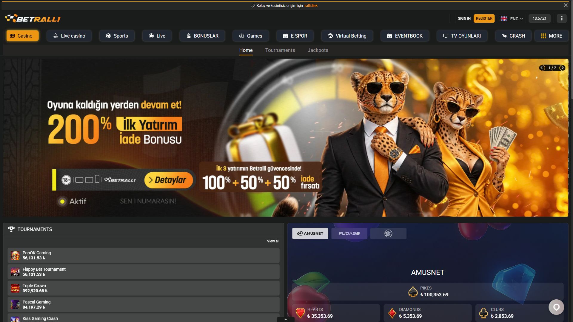 Betralli — Lobby (Desktop)
