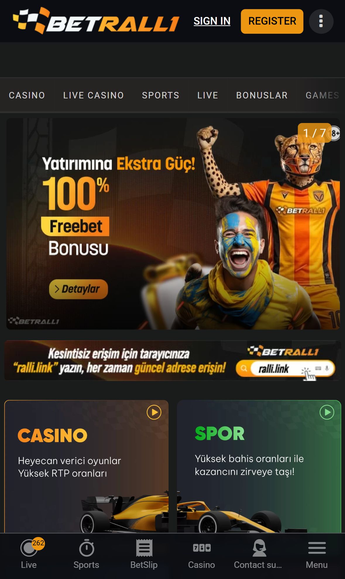 Betralli — Homepage (Mobile)