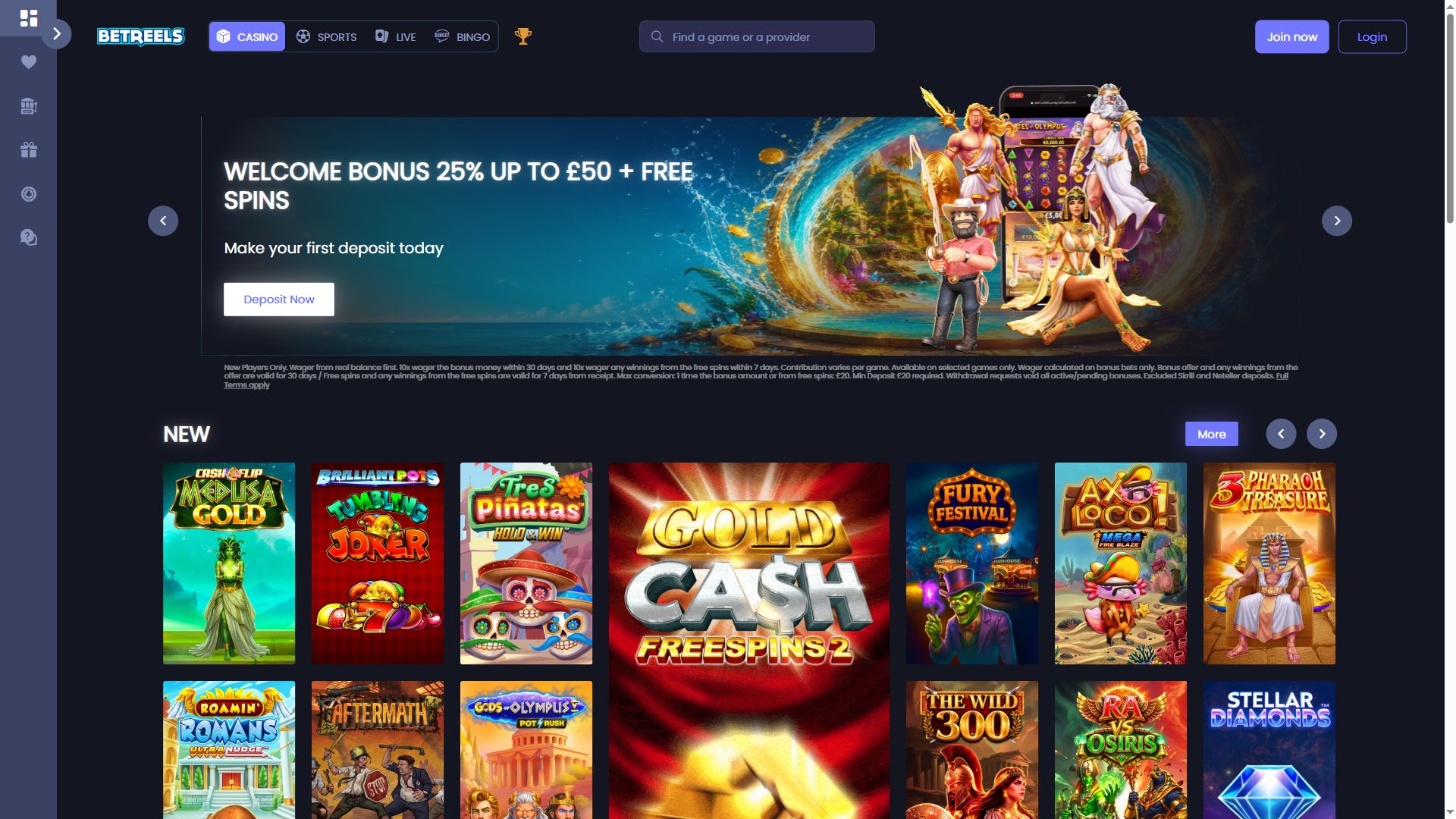 Betreels — Homepage (Desktop)
