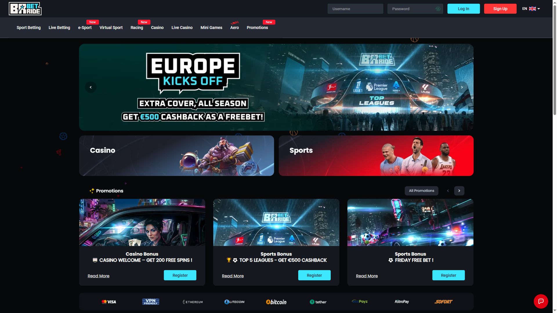 Betride — Homepage (Desktop)
