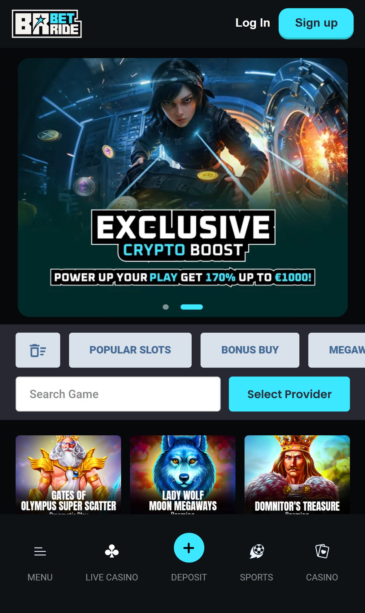 Betride — Homepage (Mobile)