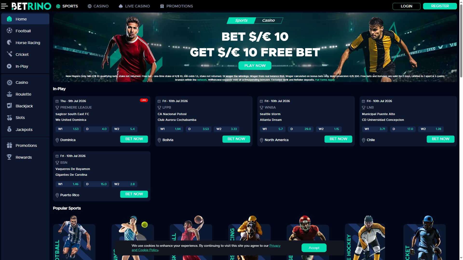 Betrino — Homepage (Desktop)