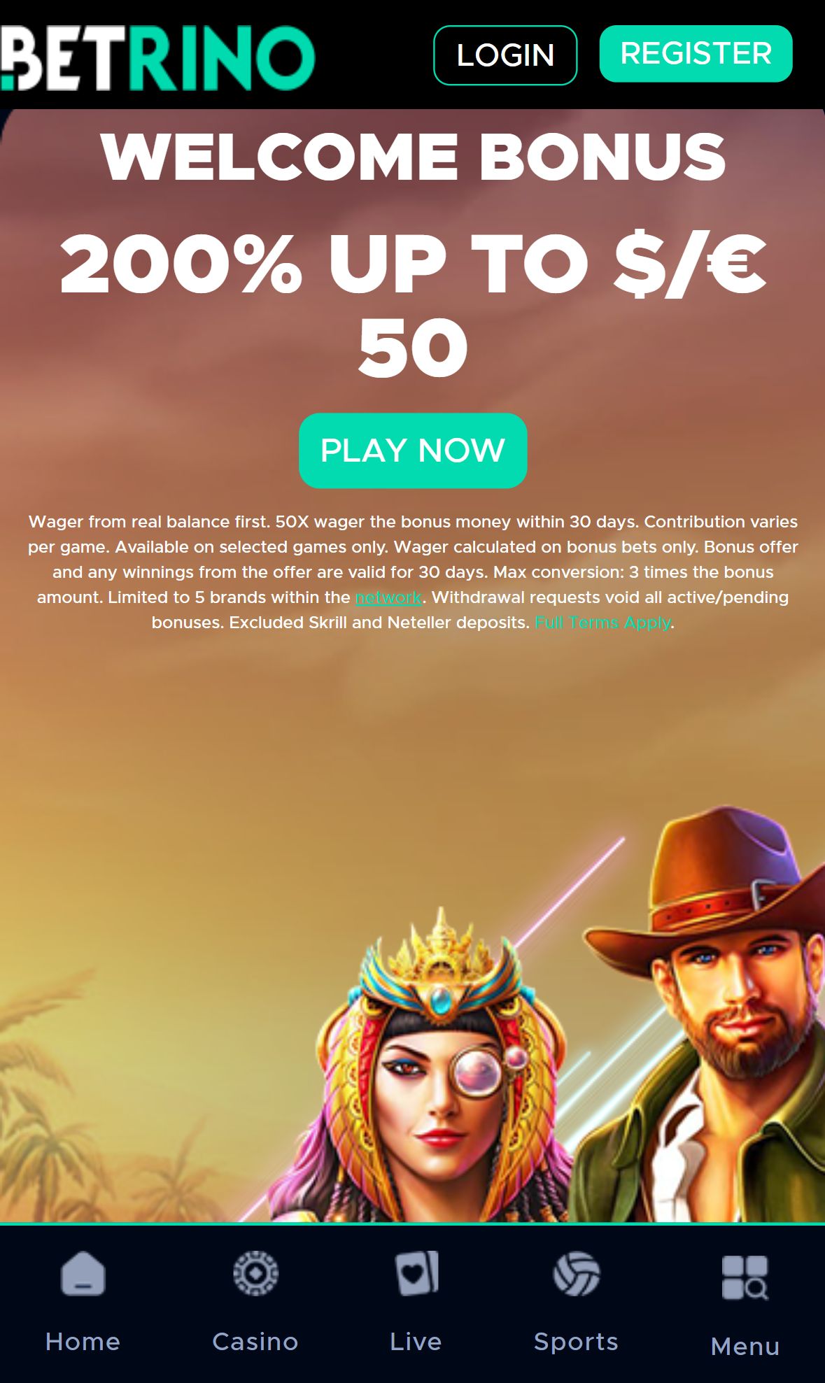 Betrino — Lobby (Mobile)
