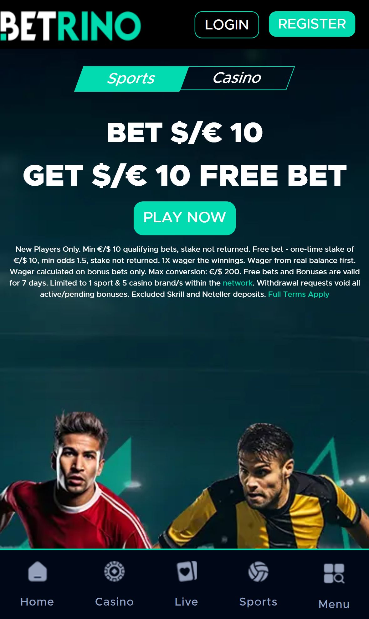 Betrino — Homepage (Mobile)