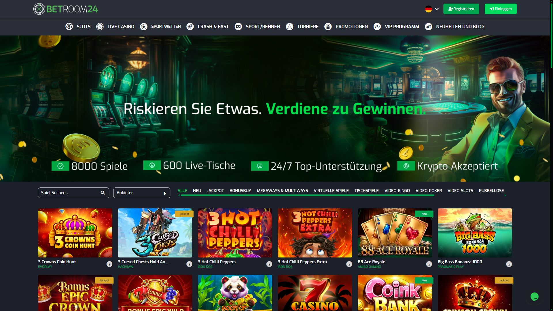 Betroom24 — Startseite (Desktop)