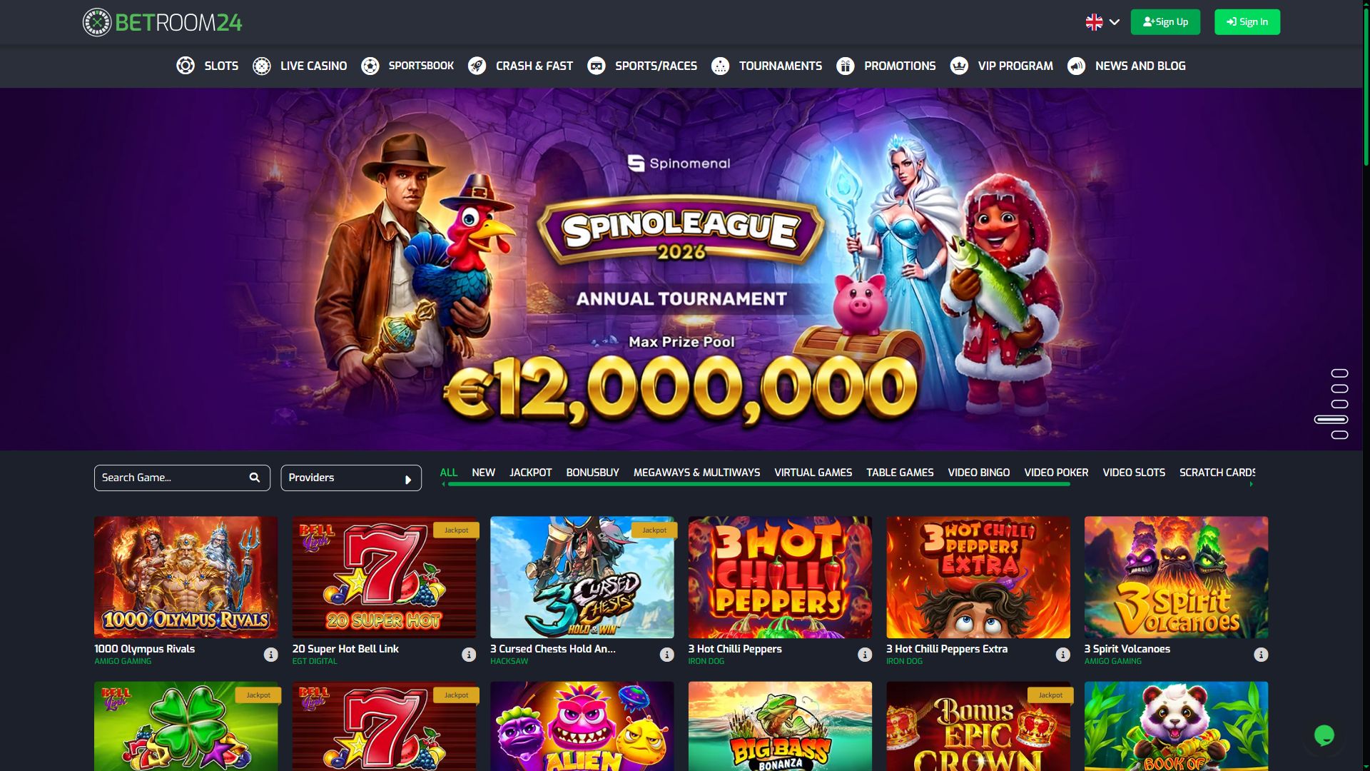 Betroom24 — Homepage (Desktop)