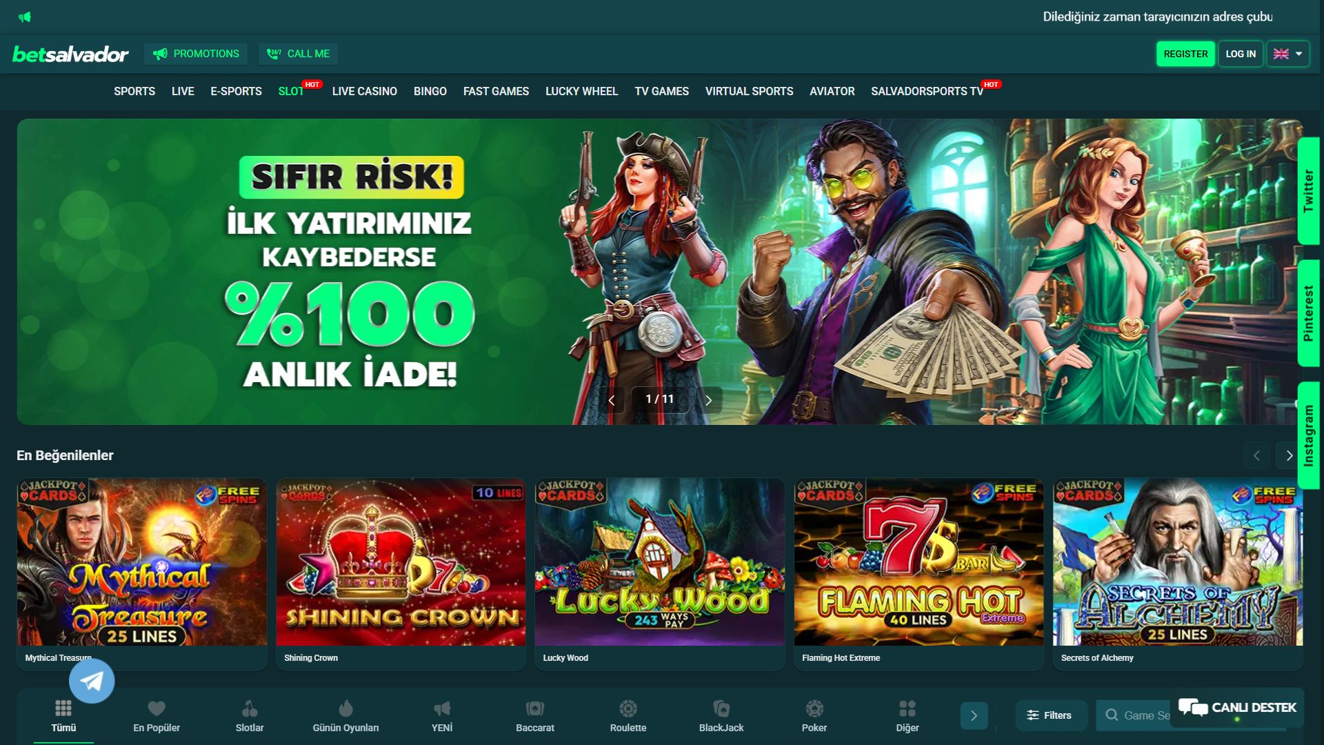 Bet Salvador — Lobby (Desktop)