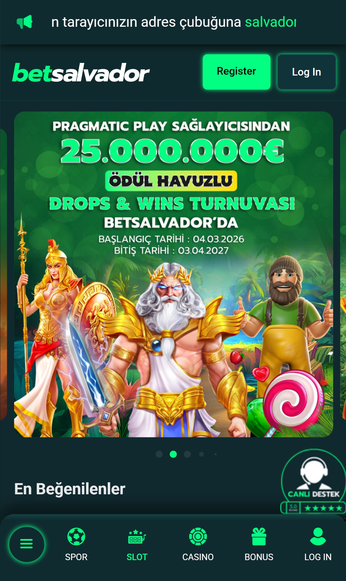 Bet Salvador — Homepage (Mobile)