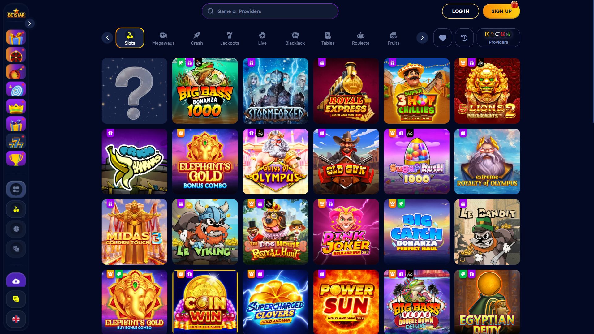 BETSTAR — Lobby (Desktop)