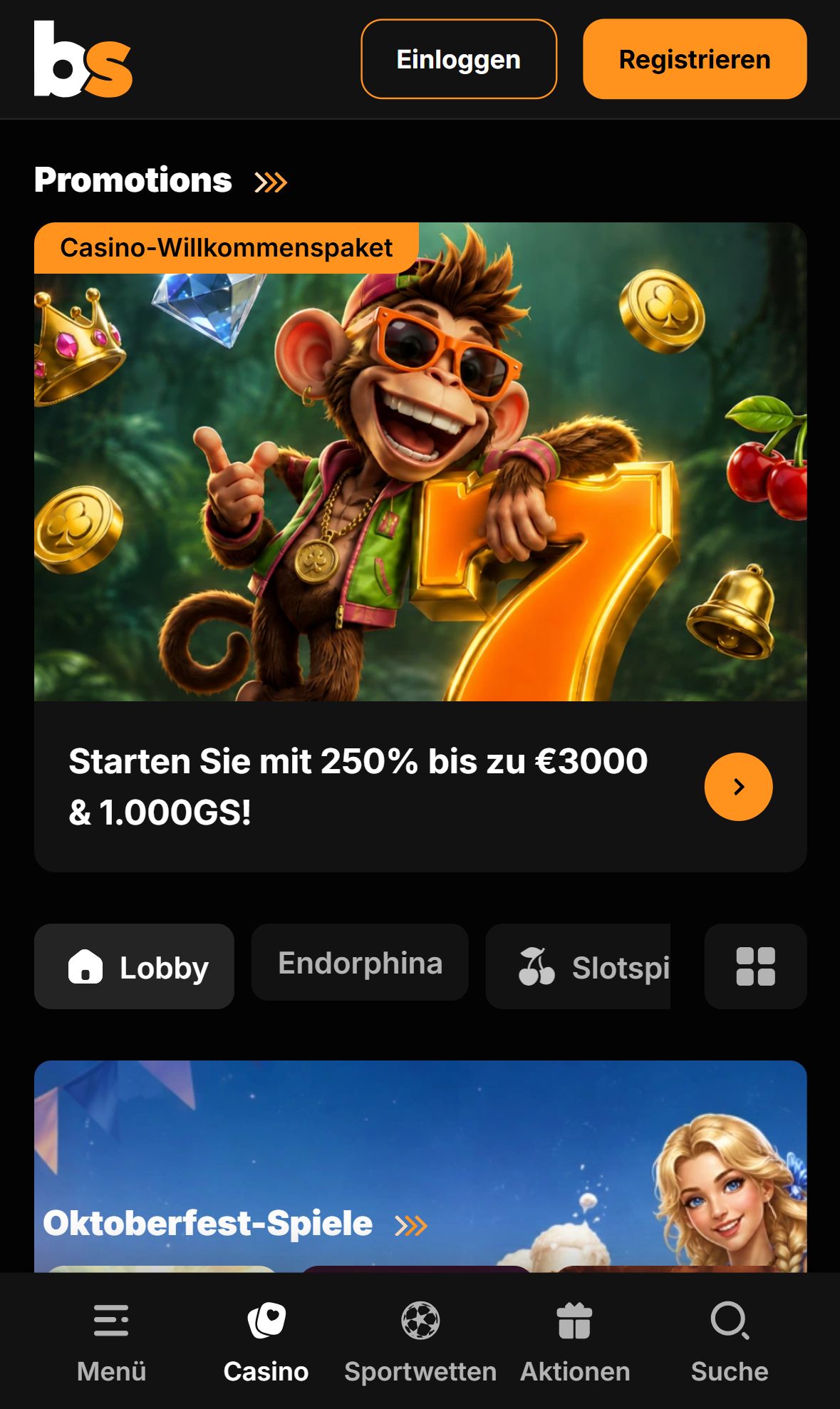 Betstro — Lobby (Mobil)