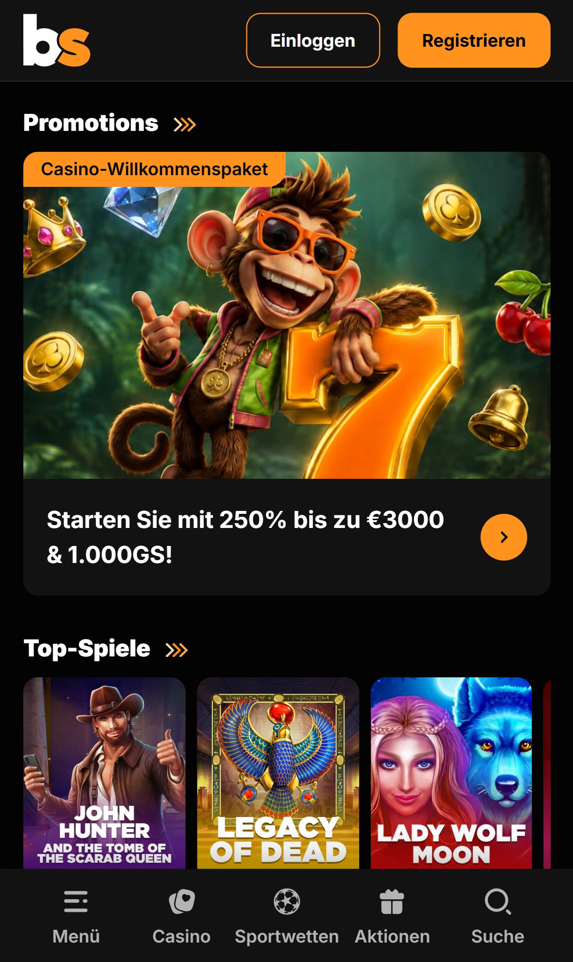 Betstro — Startseite (Mobil)
