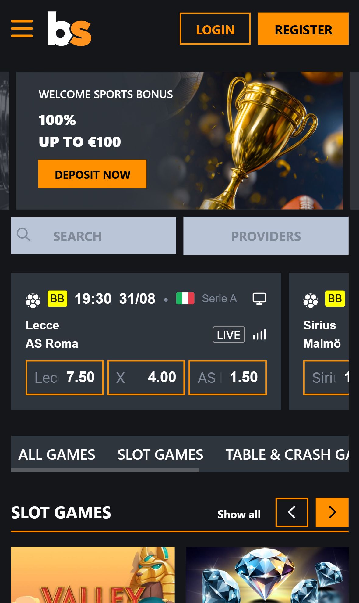 Betstro — Homepage (Mobile)