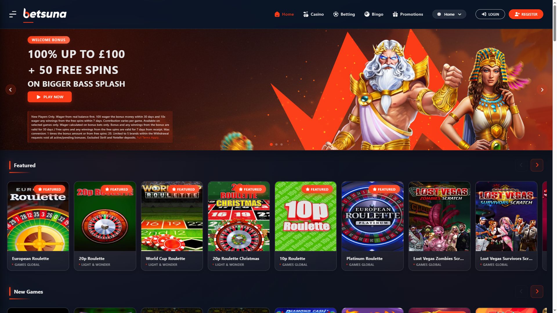 Betsuna — Homepage (Desktop)
