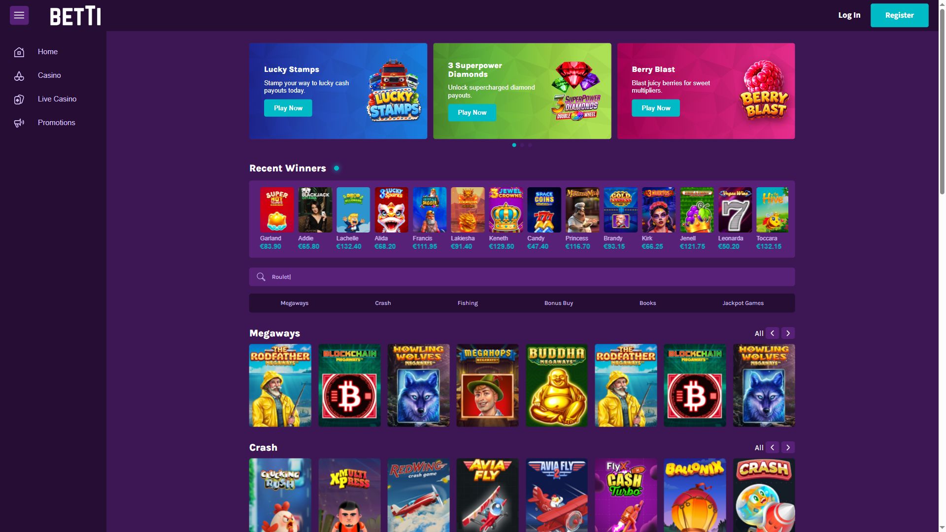 Betti — Lobby (Desktop)