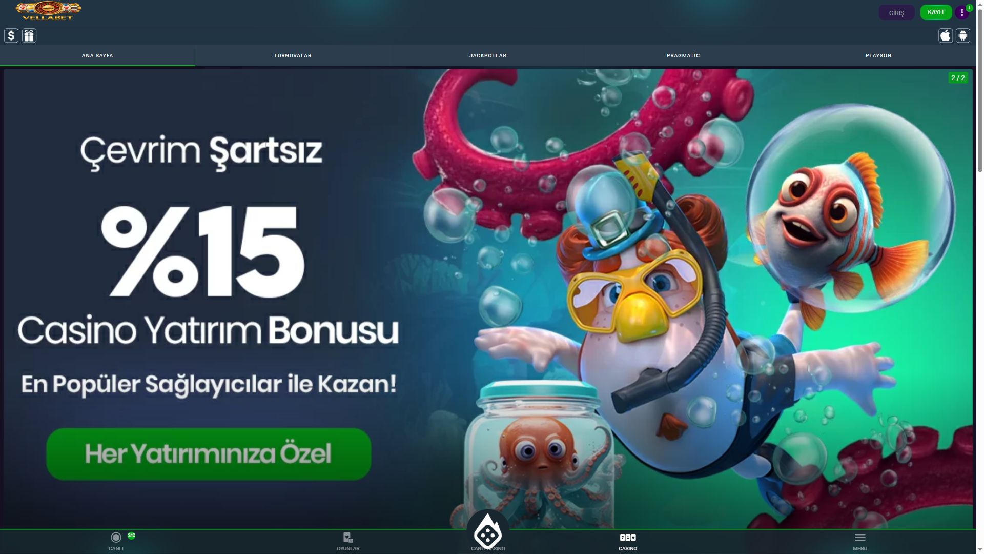 Vellabet — Lobby (Desktop)